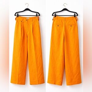 🧡 GANT Linen Wide Leg Pants – Orange – EU 36 / US 6